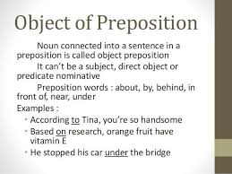 Object Of Preposition Noun Connected Into A Sentence In A Preposition Is Called Object Preposition It Can T Be A Subjec Nouns Prepositions Learn English
