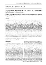 Other symptoms are more obscure, involving organs outside the respiratory system. Pdf Awareness And Assessment Of Risk Factors For Lung Cancer In Residents Of Pokhara Valley Nepal