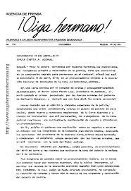 Boletin Oiga Hermano Nº 116 Carta A Asonal 10 De Noviembre De 1985 El Blog De Oiga Hermano Hermana