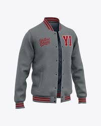Download Men S Heather Letterman Jacket Or Varsity Jacket Front Half Side View In Apparel Mockups On Yellow Images Object Mockups