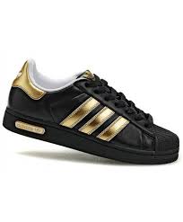 Adidas Black And Gold Trainers Womens Adidas Superstar Ii Gold Black Shoes Black Adidas Shoes Adidas Shoes Outlet Adidas Superstar Black