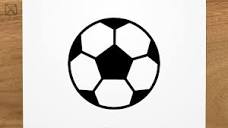 How to draw a Soccer Ball step by step, EASY - YouTube