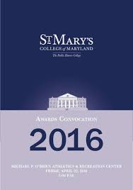Awards Convocation Program 2016 by St. Mary's College of Maryland