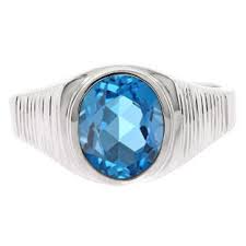 Wearing a flower gold jewellery ring can be the perfect choice of gold rings for women. Men S Oval Cut Blue Topaz Gemstone Simple White Gold Ring Gemologica A Fine Online Jewelry Store