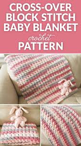 Cross Over Block Stitch Baby Blanket Crochet Pattern Dabbles Babbles
