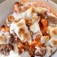 Sweet Potato Casserole With Marshmallows Streusel Video Sweet Potato Recipes Casserole Thanksgiving Cooking Thanksgiving Food Sides