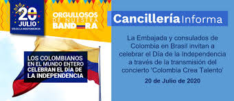 El congreso general del reino se reunió el 22 de diciembre, prestó el juramento de sostener los derechos del rey fernando vii contra el La Embajada Y Consulados De Colombia En Brasil Invitan A Celebrar El Dia De La Independencia