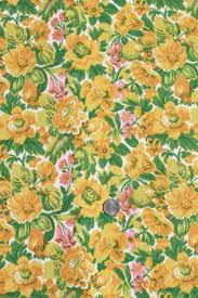 Check spelling or type a new query. 60s Vintage Linen Weave Cotton Fabric W Retro Floral Print Yellow Gold Flowers
