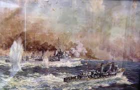 Hmas Sydney And H Class Destroyers Chase The Colleoni Military Artwork In Memory Of Dad Painting