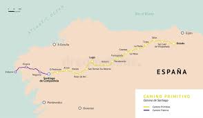 The camino de santiago is a journey for the soul. Camino Primitivo Map Camino De Santiago Spain Stock Vector Illustration Of Classic History 93183230