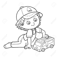 Le conseil du spécialiste : Livre A Colorier Pour Les Enfants Petit Garcon Joue Avec La Voiture D Ambulance Clip Art Libres De Droits Vecteurs Et Illustration Image 56256096