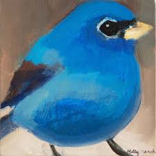Shop blue bird posters and art prints created by independent artists from around the globe. Blue Bird 6x6 Olo5 Original One Of A Kind Acrylic Painting By Molly Cr Sweetheart Gallery Contemporary Craft Gallery Fine American Craft Art Design Handmade Home Personal Accessories