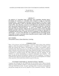 Pdf Australian Home Education And Vygotskian Learning Theory