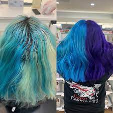 Split Color Using Pravana Vivids Hair Beauty Skin Deals Me Fashion Love Cute Style Women Ma Pravana Hair Color Teal Hair Dye Split Hair Color Ideas