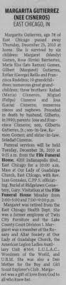 Obituary for MARGARITA GUTIERREZ (Aged 78)