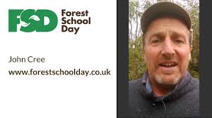 Jon Cree reads out our a first celebration message for Forest School Day