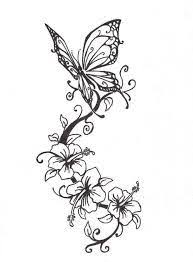 Easy Pencil Drawings Of Flowers And Vines Google Search Butterfly Tattoos For Women Tattoos Tattoos For Women Half Sleeve