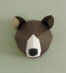 Hey I Found This Really Awesome Etsy Listing At Https Www Etsy Com Uk Listing 506884074 Bear Paper Head Diy Wall Paper Animals Wall Hanging Diy 3d Wall Art