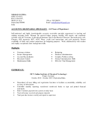 Sample resume for accounts receivable collections for home care : Nishad Fatima Resume