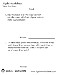 Part i involves age word problems that can be solved using a single variable while part ii contains age word problems that need to be solved using two variables. Free Printable Algebra Word Problems Worksheets Also Available Online