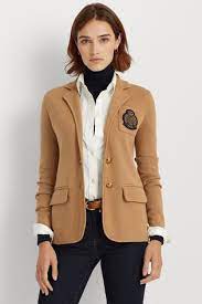 Shop women's sweaters including cardigans, fashion sweaters, turtleneck sweaters, extra fine merino sweaters, lambswool sweaters, and cashmere sweaters. Buy Lauren Ralph Lauren Camel Crest Logo Jersey Alvarta Blazer From Next Turkey