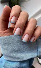 49 Cute Nail Art Design Ideas With Pretty Creative Details Baby Blue French Nail Tips