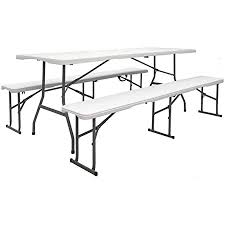 Dark charcoal gray and matte black. Amanka 300 Kg Beer Tent Set 180 X 70 Cm Weatherproof For 8 People Dining Table Set With 2 Benches Amazon De Home Kitchen