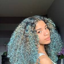 Curly Blue Hair In 2020 Dyed Curly Hair Curly Girl Hairstyles Curly Hair Styles Naturally