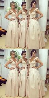Off The Shoulder Bridesmaid Dresses V Neck Bridesmaid Dresses Ivory Satin Wedding Party Dresses