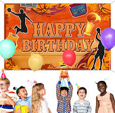 A basketball theme party is perfect for multiple occasions. Buy Basketball Happy Birthday Backdrop Basketball Themed Photography Background Sports Theme Birthday Party Decorations Basketball Court Stars Photo Booth Props Online In Indonesia B08q3t4fwn