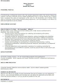 Candidates with a lot of work experience. Hr Generalist Cv Example Lettercv Com