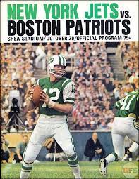 Afl Game Program New York Jets Vs Boston Patriots October 29 1967 Joe Namath American Football League New York Jets