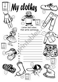 My Clothes Exercises And Flashcards Too 2 Pages Esl Worksheet By Soasiglem