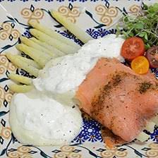 Gravlax And Stracciatella White Asparagus With Bechamel Sauce Recipe In 2020 Sauce Recipes Bechamel Sauce Food Recipes
