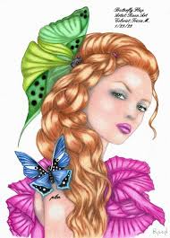 Butterfly art created with Faber-Castle polychromos pencils