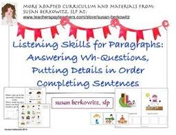 Listening Answering Sequencing Telling Listening Skills In Paragraphs Speech And Language Listening Skills Speech Language Therapy