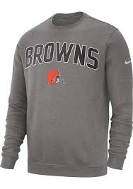 Buy products such as cleveland browns nfl pro line by fanatics branded iconic collection fade out pullover hoodie. Nike Cleveland Browns Mens Grey Fleece Club Long Sleeve Crew Sweatshirt 12554203