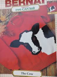 One healthy ewe gives highly nutritious milk for essential protein, vitamins, and minerals, plus plenty of wool to knit warm sweaters and blankets. The Cow Sweater Family Sized Pullover Bernat Presents Ewe Can Knit Instructions Clothing Outfits Needlew Needlework Patterns Knitting Sweater Knitting Patterns