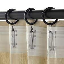 Syrlig Curtain Ring With Clip And Hook Black 11 2 Ikea Curtains With Rings Curtain Rings With Clips Ikea Curtains