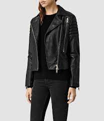 Womens Alder Leather Biker Jacket Black Allsaints Com Leather Jackets Women Leather Jacket Jackets Uk