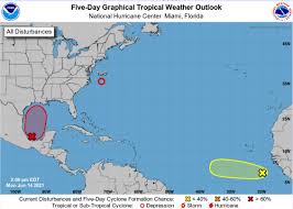 000 fznt24 knhc 290654 offnt4 offshore waters forecast for the gulf of mexico nws national hurricane center miami, fl 254 am edt tue jun 29 2021 offshore waters forecast for the gulf of mexico seas given as significant wave height, which is the average height of the highest 1/3 of the waves. Forecasters Watching Disturbances In Gulf Of Mexico Atlantic Myrgv Com