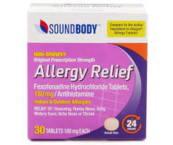 Sound Body Non Drowsy Fexofenadine 180 Mg Allergy Relief Tablets 30 Count Big Lots Allergy Relief Stuffy Nose Remedy Itchy Nose