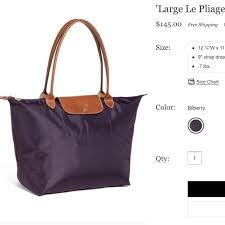 Large Longchamp Tote Le Pliage Purple