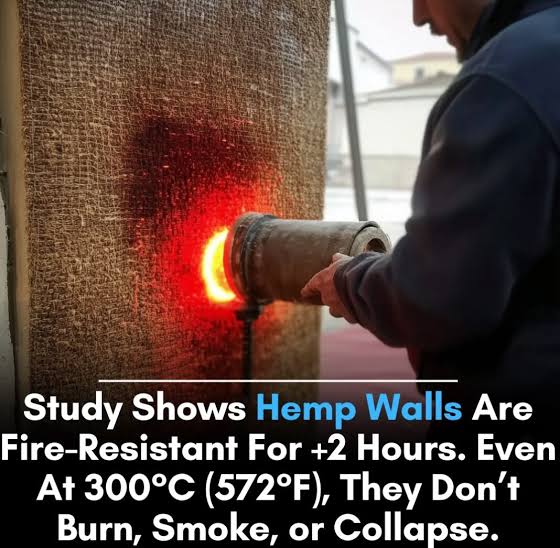Direct flame testing on hempcrete, AI generated