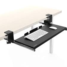 Alloyseed Under Desk Keyboard Tray Clamp On Removable Ergonomic Keyboard And Mouse Drawer Platform Smoot Desk Desk With Keyboard Tray Adjustable Office Desks
