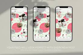 It is perfect for creative ones looking to keep their audience up to date in a quick, easy, and beautifully designed way. Instagram Puzzle Feed Template With Circles Canva Template By Handy Template Thehungryjpeg Com