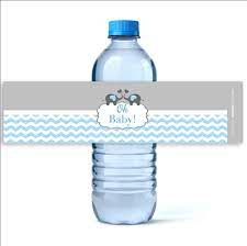 Download free baby shower printables! Personalized Blue Elephant Water Bottle Labels Baby Shower Favors Greeting Cards Party Supply Party Supplies