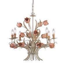 Crystorama 4808 Sr 8 Light Sage Rose Floral Chandelier Flower Chandelier Wrought Iron Chandeliers Candle Chandelier