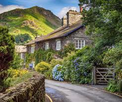 Roadside Cottages Near Grasmere In The English Lake District Lake District Cottages English Village British Countryside