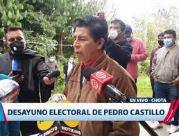 José pedro castillo terrones (tacabamba, cajamarca, 19 d'octubre de 1969) és un professor, <i>rondero</i>, dirigent sindical i polític peruà. Elecciones 2021 Pedro Castillo Invoco A Los Peruanos A Cumplir Con Deber Ciudadano Noticias Agencia Peruana De Noticias Andina